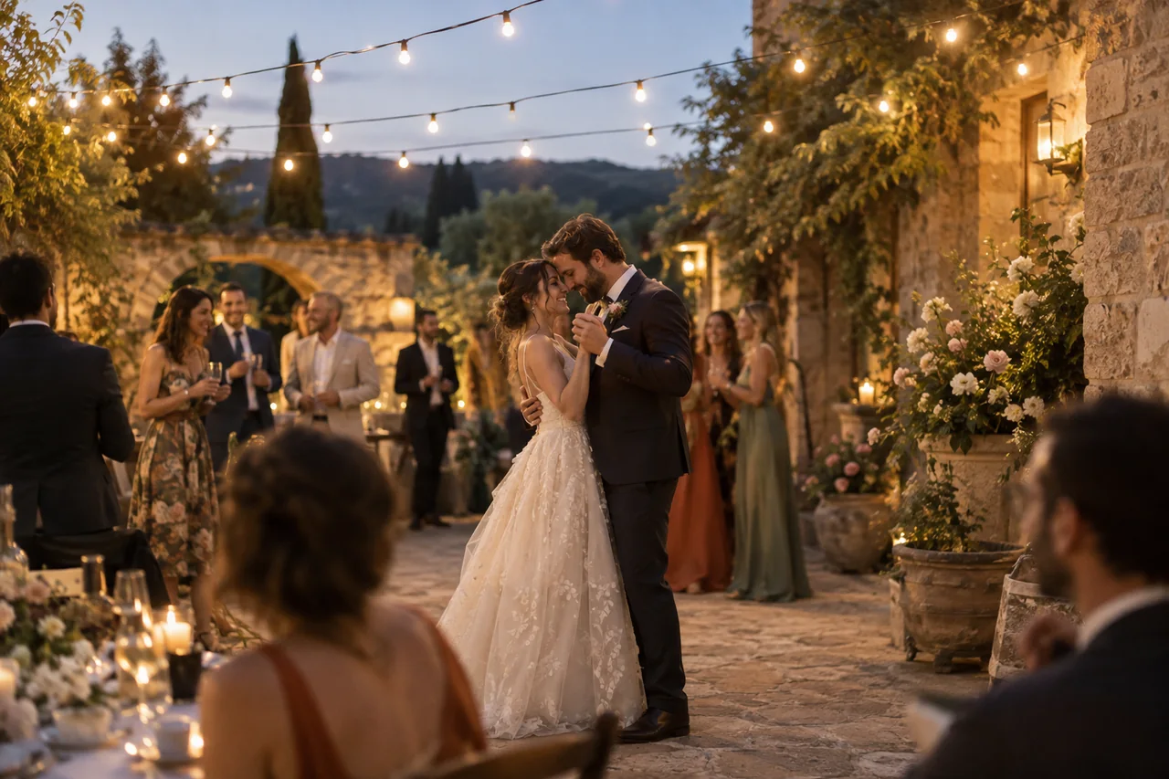 A courtyard celebration