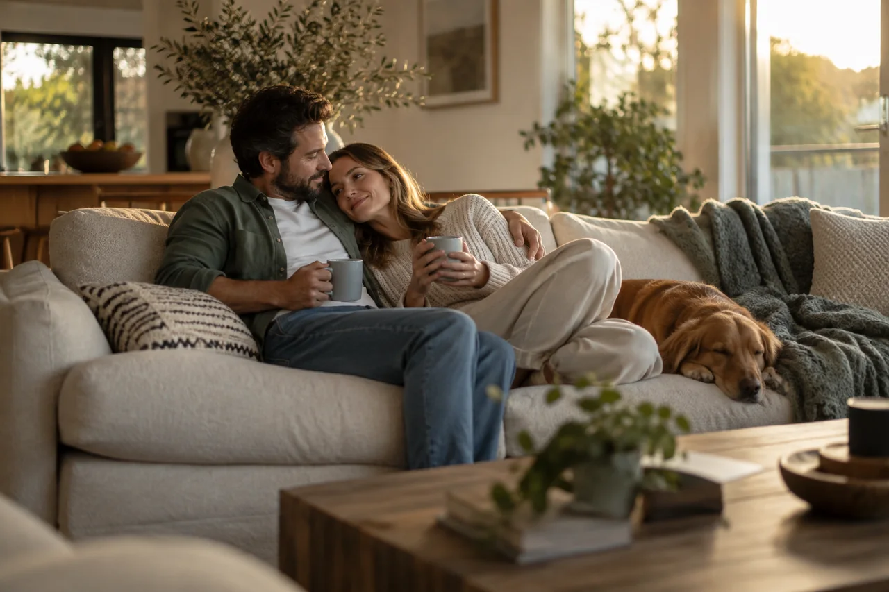 At home, together